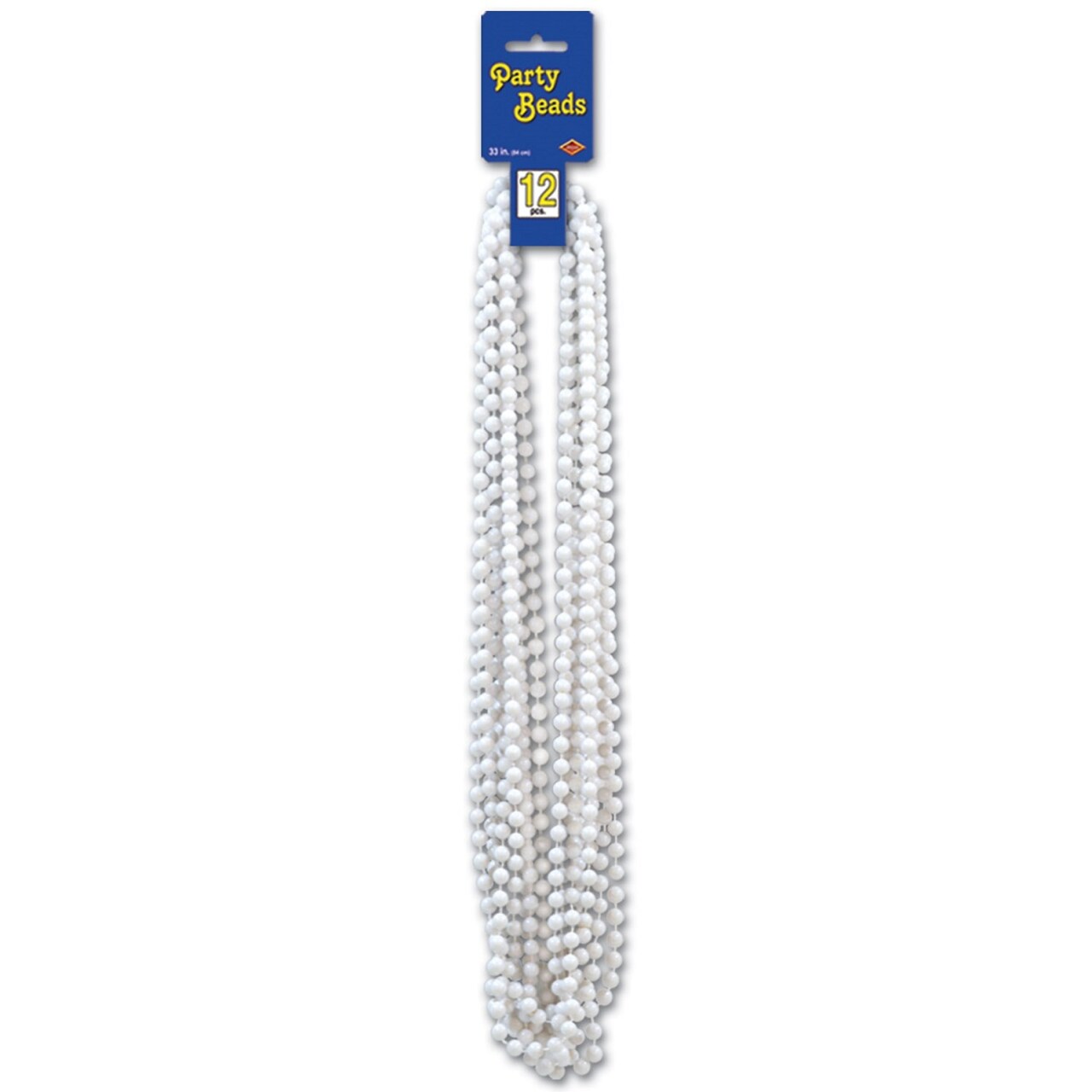 Party Central Club Pack of 144 Winter White Wedding and Birthday Beaded Necklace Party Favors 33''